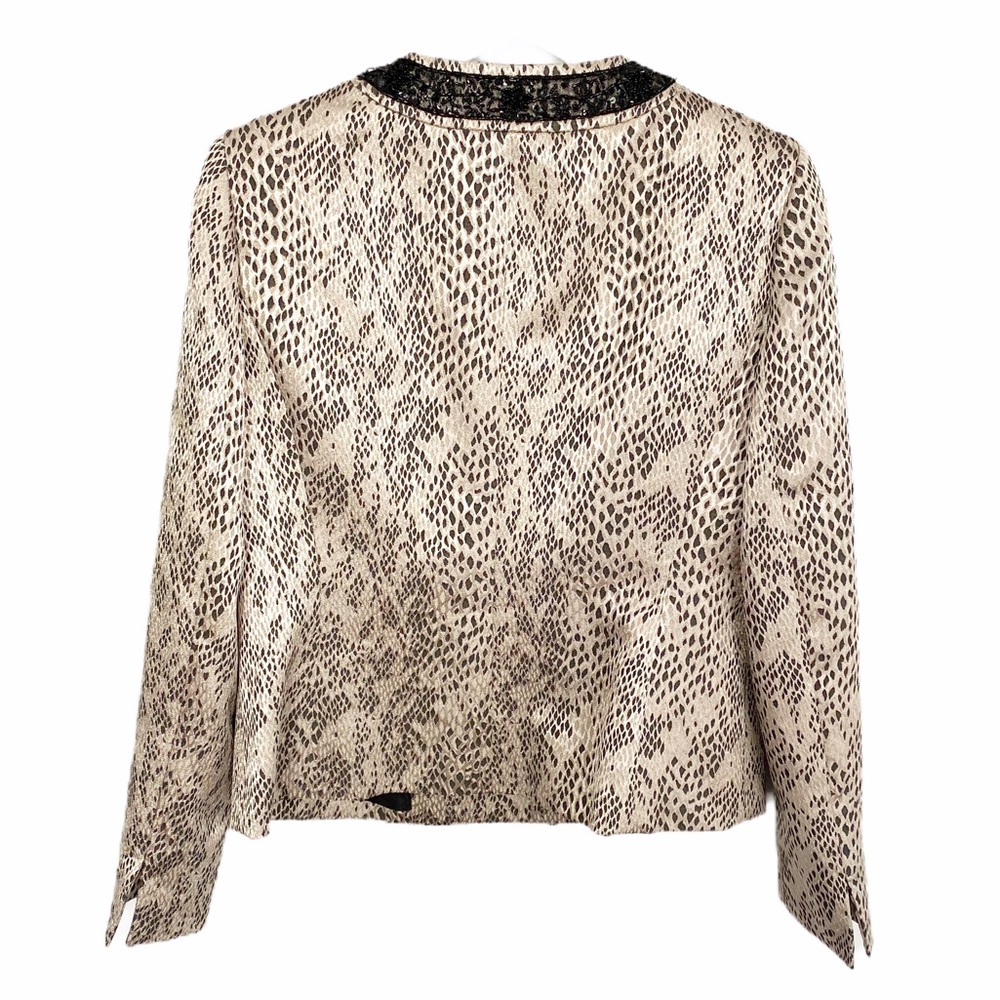 Albert Nipon Metallic Snake Print Blazer Sz 6 - image 3